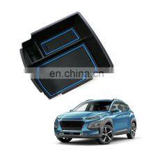 Interior Accessories Parts Silicone Armrest Rest Storage Box Center Control Console Organizer Tray For Hyundai Kona 2018-2021