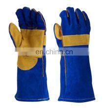 Blue Promotional Good Quality Safety Glove Mining Working Gloves Welding Gloves thumbnail-2