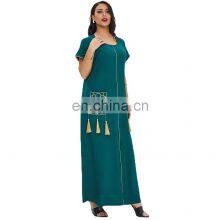 Summer Ladies Short Sleeve Long Skirt Robe Muslim Middle East Dubai Dress Dress Women thumbnail-1