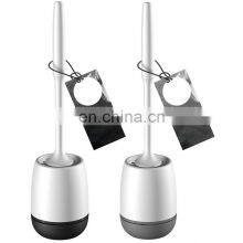Japanese Luxury Self Floor Wall Hanging TPR Soap Dispensing Black Round Premium Toilet Cleaning Brush thumbnail-2