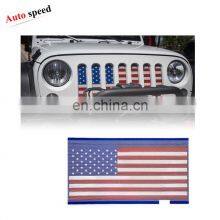 Grill Inserts Mesh American Flag Matte Steel Mesh Grille Grid for Jeep Wrangler JK thumbnail-3