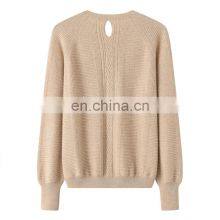 Latest Custom Knitted 100% Cashmere Sweater Casual Crew Neck O-Neck Pullover With Solid Pattern Winter Season Essentials thumbnail-2