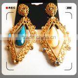 Fashion Design 100% Brass Copper Alloy Plating Gold Pendant Earring thumbnail-3
