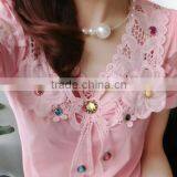 Embroidered Water Soluble Milk Fiber White Collar thumbnail-3