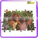 Fashionable Cartoon Africa Lion and Boy ElephantGiraffe Girl Hippo Lion Panda Running 48 PCS Jigsaw Puzzle thumbnail-5