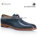 Gentle Fashion Real Calf Leather Derby Dyed Blue Men Business Natural Leather Dress Shoes thumbnail-1