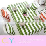 stripe white/green tablecloth