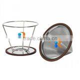 Trade Assurance 18/8 Stainless Paperless Pour Over Coffee Filter Cone thumbnail-3