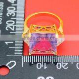 Luxury Rectangle Amethyst White Topaz18KGP Women Engagement Prom Partty Ring thumbnail-2