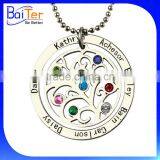 Custom 925 Sterling Silver Personalized Family Tree Birthstone Pendant For Mum thumbnail-2