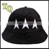 2014 Fashion Black 3d Stars Embroidery Folded Bucket Hat thumbnail-1