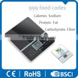 digital food scale food codes calories sodium protein fat carbohyrate fiber