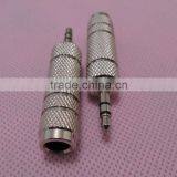 Stereo Audio Silver 3.5 Male to 6.5 Female Connector Adapter
