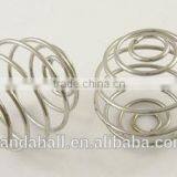 Iron Metal Bead Cages, Platinum Color, Round, 18x18mm, hole: 4mm(E297Y)