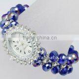 Glass Crystal Fashion Wristwatch Jewels Bangle Bracelets(BJEW-Q011-12) thumbnail-1