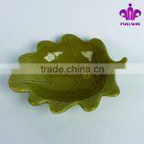 Harvest design ceramic leaf dish with green color