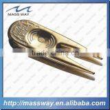Custom 3D Zinc Alloy Metal Antique Brass Gold Golf Divot Fixer Tool