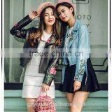 Latest Fashionable Ladies Embroidered Real Leather Jackets Short Wool Coat Girlfriends Best Gifts thumbnail-1