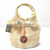 New Comfortabl Material Ladies Handbag With Bamboo Handle thumbnail-2