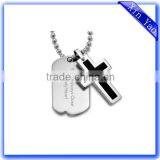 Wholesale Custom Logo Laser Engraving Silver Cross Enamel Tag