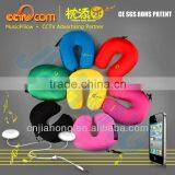 Promotional Item Speaker Neck Pillow -embroidery Designs Polystyrene Beads Filling thumbnail-1