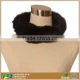 Womens Black Warm Round Neck Faux Fox Fur Scarf