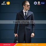 Over-size collar custom winter top quality stand collar polyester button front long design men's wool coat long