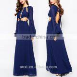 OEM Service V Neckline Waisted Bodycon Gathering Sexy Women Wrap Dress thumbnail-6