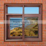 Wood Color Aluminium Sliding Glass Window thumbnail-2