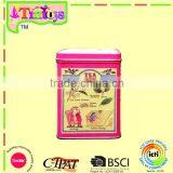 Christmas Decorated Candy Tea Tin Can Square Tin Box