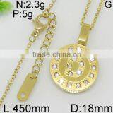 Stylish Letter D Round Coin Gold Plating Necklace thumbnail-1