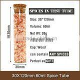 30X120mm 60ml Spice Tube With Wooden Cap
