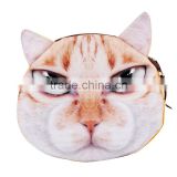 Fantastic Cute Lifelike 3d Cat Face Bag Zipper Case Coin Money Purse Wallet (BNE8023)