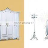 Bisini Royal Wardrobe Furniture, Luxury 3 Door Solid Wood Wardrobe Bedroom Furniture, White Bedroom Wardrobe thumbnail-3