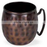 Antique Finish Moscow Mule Solid Copper Hammered Mugs, Copper Drinking Mug, Moscow Mule Mugs, Copper Mug for Vodka & Moscow Mule thumbnail-1