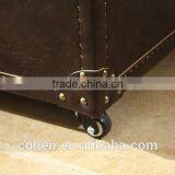 Top Quality American Design Retro Vintage Style Top Grain Leather/PU Storage Wine Cabinet for Livingroom Furniture thumbnail-6