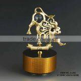 Good Quality 24K Gold Plated Zodiac Leo Music Box Made With Swarovski Elements thumbnail-1