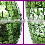 Crackle Mosaic Glass Green Vases thumbnail-5