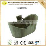 Natural Unfinished Wooden Bucket Wholesale thumbnail-1