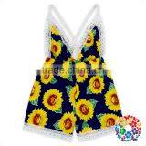 Summer New Boutique Outfits Baby V-neck Playsuit Romper Backless Floral Fabric Jersey Jumpsuit Kid thumbnail-6