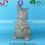 BSCI Audit Factory Large Handmade Easter Bunny Ceramic Tall Rabbit, Home Decor Ceramic Sitting Bunny thumbnail-1