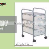 Color Furniture Rolling Waterproof Plastic Drawer Office Organizer Cart With Wheels thumbnail-5