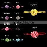 Fabric Chiffon Flower Headband With Pearl Beads Center for Kids Hair Accessories thumbnail-3