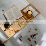 Bamboo Bathtub Caddy - Bathtub Tray - With Book Holder thumbnail-4