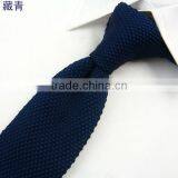 HD6-T63 Men's Solid Navy Knitted Narrow Tie,neck Tie thumbnail-1