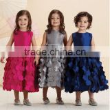 high quality satin beaded baby gown red flower girls dresses