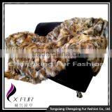CX-D-83 Patchwork Silver Fox Fur Throw Fur Blanket thumbnail-3