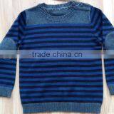 High Quality Kids Children 100% Pure Cotton Plain Elbow Patch Sweater(DK22F) thumbnail-1