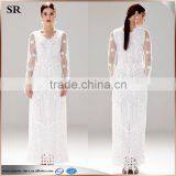 Ladies Long Dress With Crochet Pattern thumbnail-1