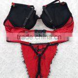 Ladies Sexy Lace Decoration Bra and Panties Set Red Color Padded Bra New Design thumbnail-2